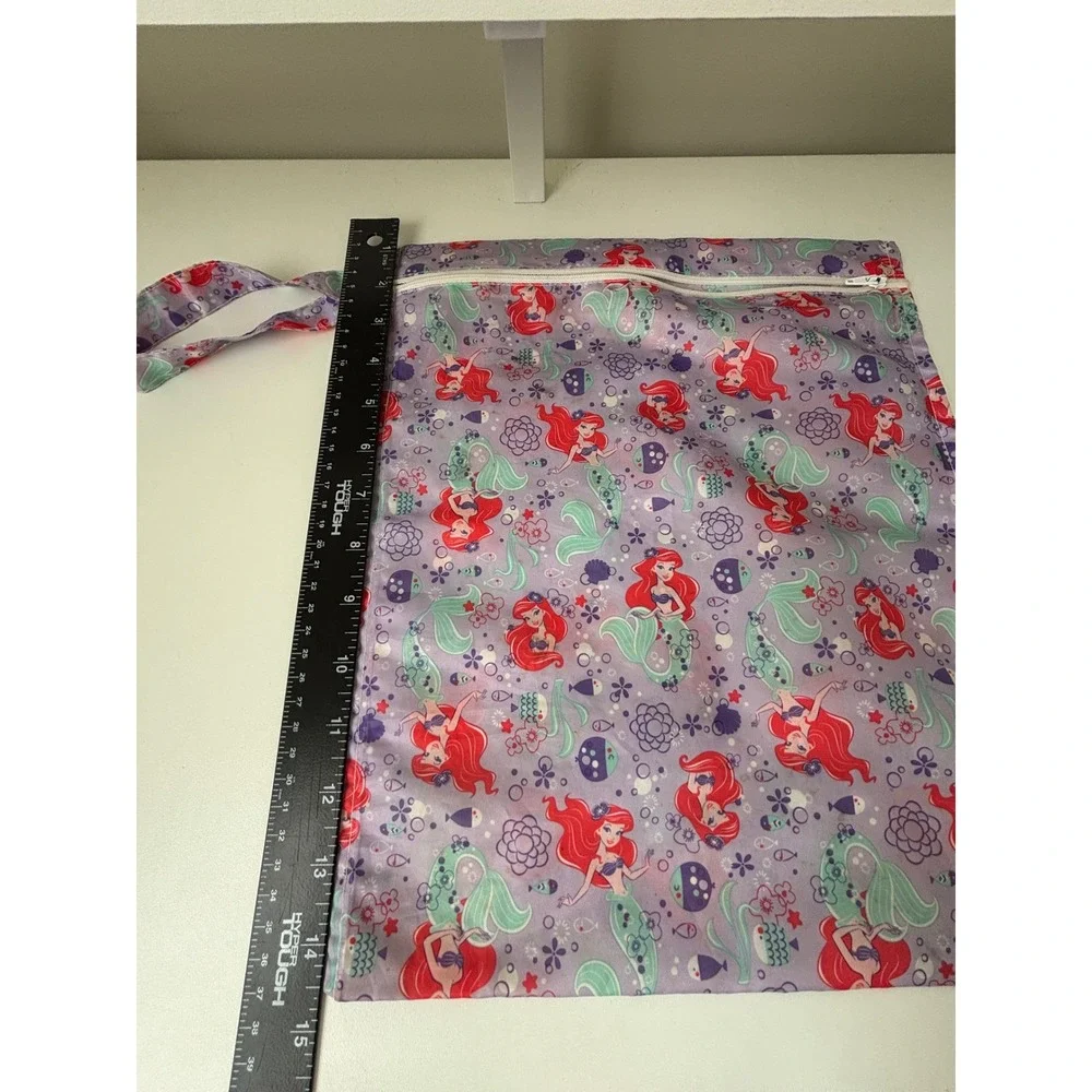 Disney Baby Ariel The Little Mermaid Purple Wet Bag Zippered Travel Pouch